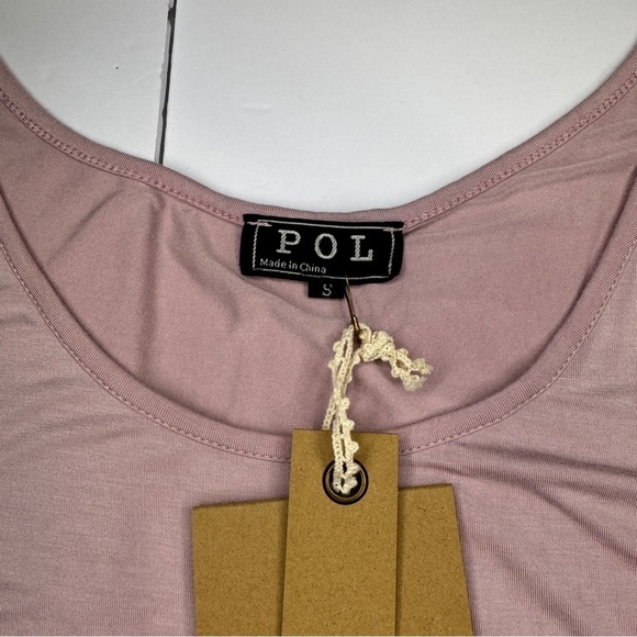 POL Mauve Fringe Tank Top Asymmetrical Hem Boho Festival Shirt Size Small NWT - Picture 4 of 6